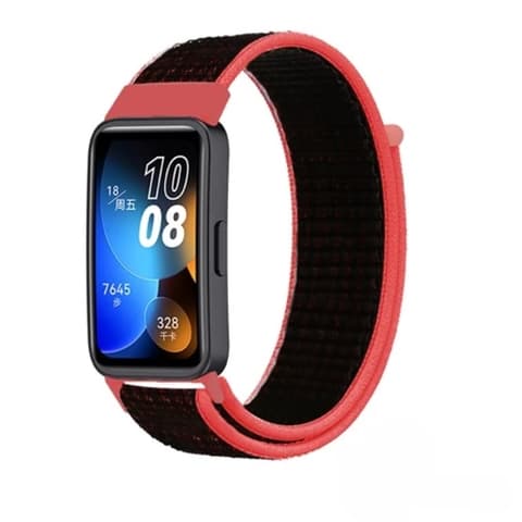 MYBANDZ Čičak tkivo sat remen Huawei Band 8 crvena i crna