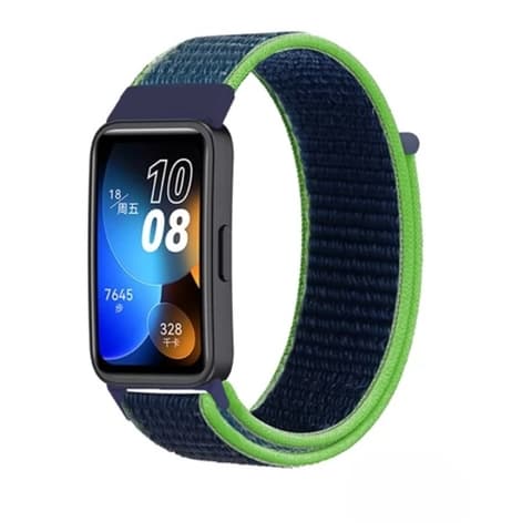 MYBANDZ Čičak tkivo sat remen Huawei Band 8 zeleno-plava