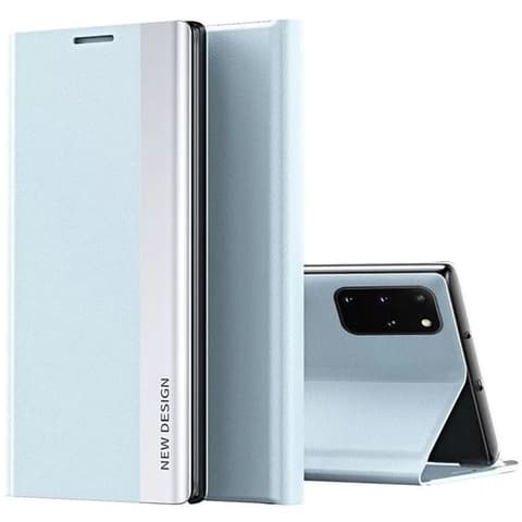 WOOZE Silver Line Na stranu procvat case stand Huawei Honor 10X Lite svetlo plavo