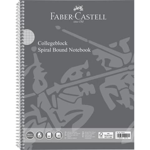 FABER-CASTELL Spirálfüzet A4 80 lap perforated lyukasztott squares