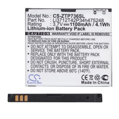 CAMERON SINO ZTE Atlas 3.5W CAMERON SINO Li-Ion akku 3.7V/1100mAh Orange Li3712T42P3h475248 kompatibilan FEKETE