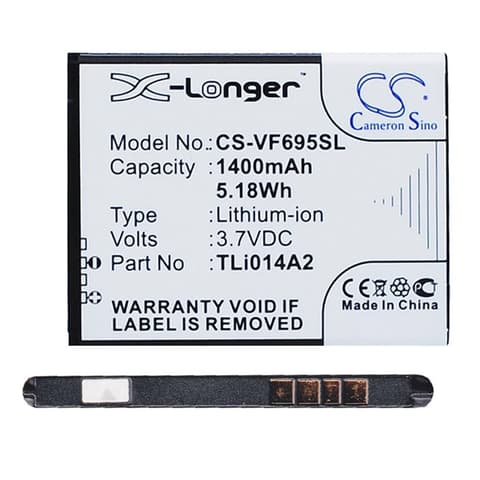 CAMERON SINO Alcatel OT-2008G CAMERON SINO Li-Ion akku 3.7V/1400mAh Vodafone TLi014A2 kompatibilis FEKETE