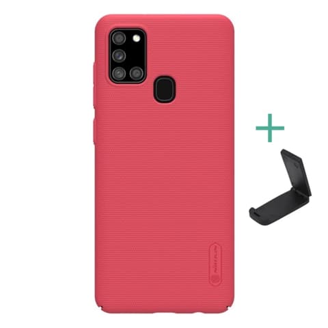 NILLKIN Samsung A21s NILLKIN SUPER FROSTED plastika zaštitnik za telefon gumirane hrapav površina + stolni držač PIROS