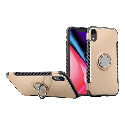 GIGAPACK iphone xr 6.1 szilikon telefonvédő asztali tartó karbon minta arany