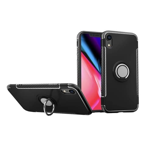 GIGAPACK iphone xr 6.1 szilikon telefonvédő asztali tartó karbon minta fekete