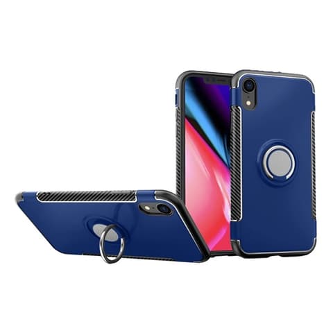 GIGAPACK iphone xr 6.1 szilikon telefonvédő asztali tartó karbon minta sötétkék