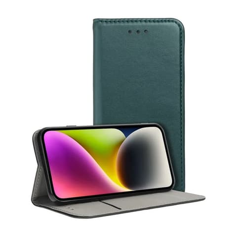 GIGAPACK redmi note 14 5g case stojeći Koža efekt flip stolni držač tamnozelena
