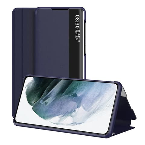 GIGAPACK samsung s22 plus case stojeći Koža efekt flip S prozorima tamno plavo
