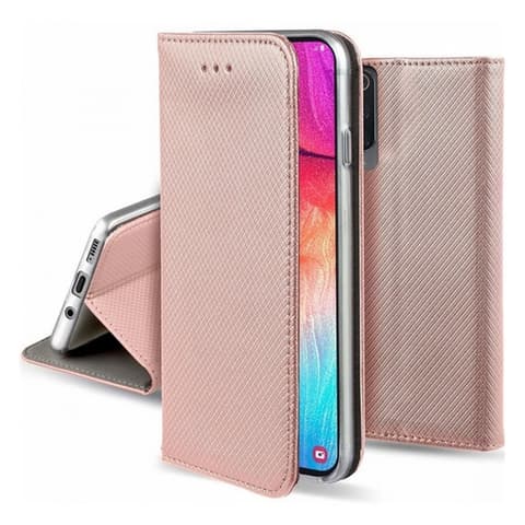 GIGAPACK realme 12x toc de podea Piele efect flip diamant aur rozé