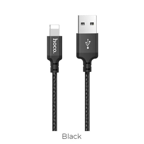 HOCO iPhone 14 Pro HOCO X14 adatkábel USB - lightning cipőfűző FEKETE