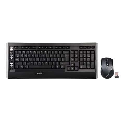 A4TECH 9300F Wireless Desktop US Angol-Cseh fekete