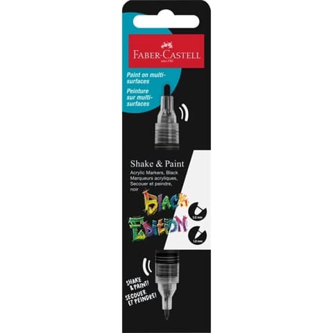 FABER-CASTELL Black Edition Shake&Paint cu dublu capăt akrilfilctoll negru