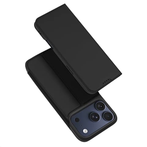 DUX DUCIS Skin Pro oldalra nyitható tok iPhone 17 Pro / iPhone 18 Pro fekete