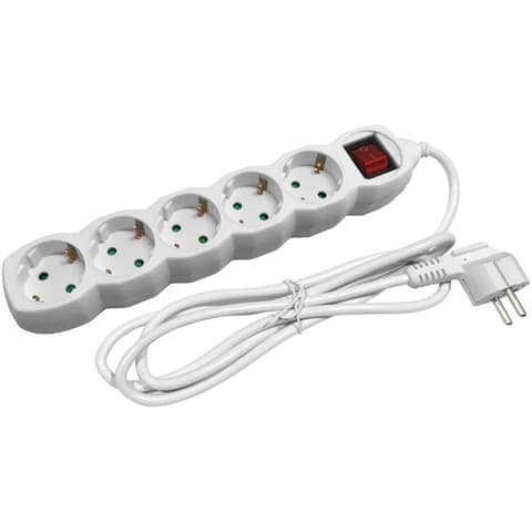 ENTAC ESE1.5G5-5-SW Splitter 5 priză 5m alb cu comutator
