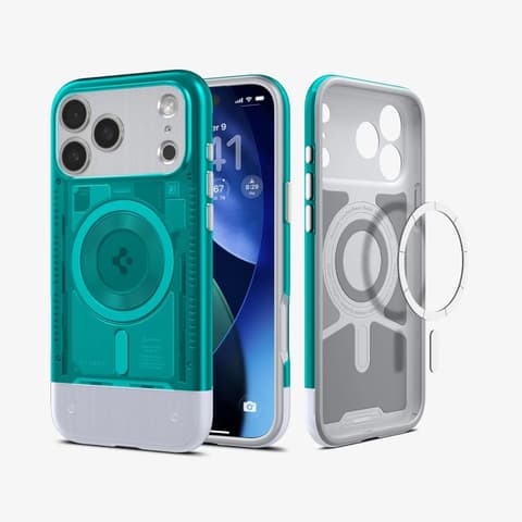 SPIGEN Classic C1 MagFit hátlaptok iPhone 17 Pro Max / iPhone 18 Pro Max zöldeskék