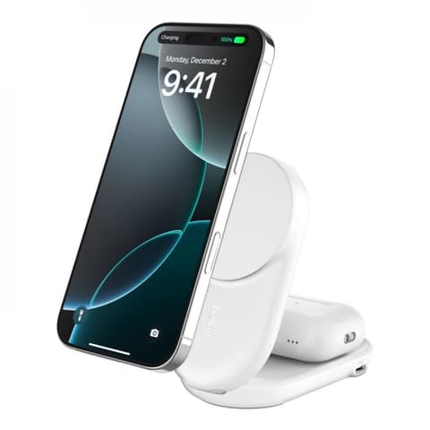BELKIN UltraCharge 2in1 Összecsukható mágneses vezeték nélküli töltőállomás (kör) fehér