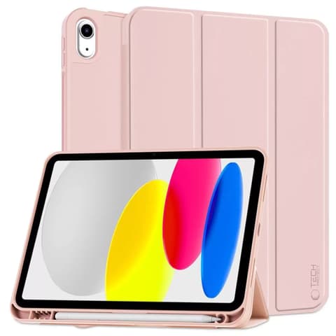 TECH-PROTECT Sc Pen auf die Seite Blühen kitámasztható mappa Hülle Stift Halter Apple iPad 11 2025 / iPad 10.9 2022 Rosa