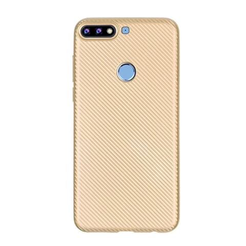 GIGAPACK huawei y7 prime 2018 silikon zaštitnik za telefon karbonski pattern zlato