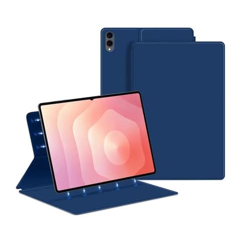 GIGAPACK samsung tab s11 ultra 5g tok álló bőr hatású aktív flip asztali tartó sötétkék