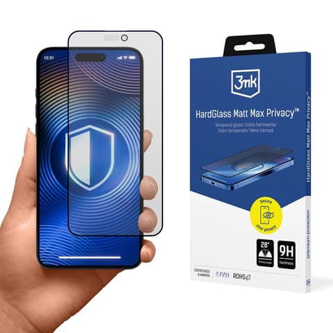 3MK HardGlass Matt Max Privacy betekintésvédő iPhone 15/16