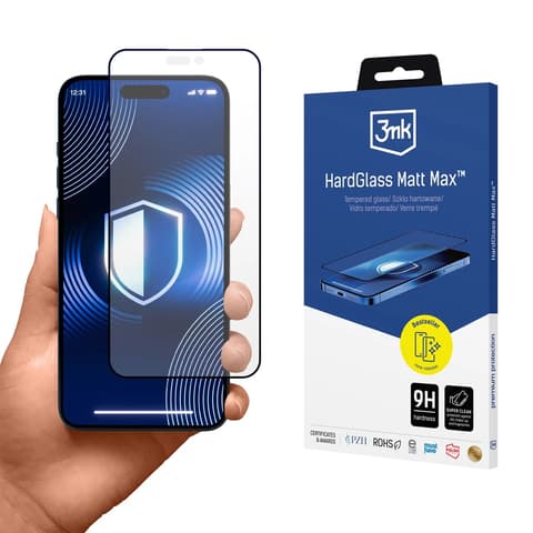 3MK HardGlass Matt Max kijelzővédő iPhone 15 Pro