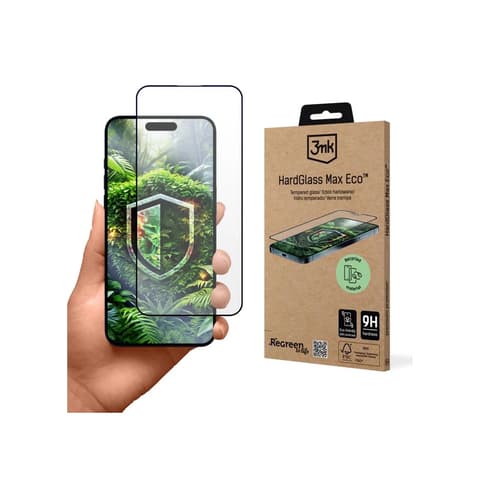 3MK HardGlass Max Eco kijelzővédő iPhone 15 Plus/16 Plus fekete