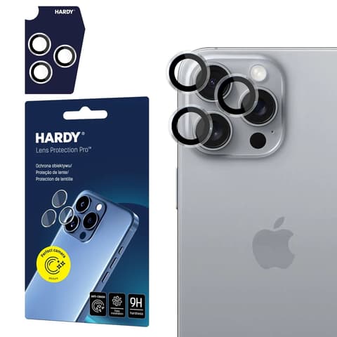 3MK Hardy Lens Protection Pro Kamera lencsevédő iPhone 16 Pro/16 Pro Max átlátszó