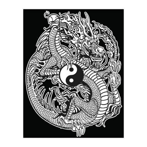 A-GAMES Colorvelvet Kép 47x35 és filctoll - Ying Yang