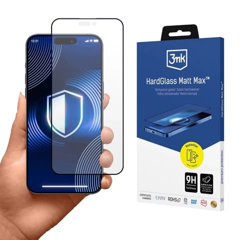 3MK HardGlass Matt Max kijelzővédő iPhone 17 Pro / iPhone 18 Pro