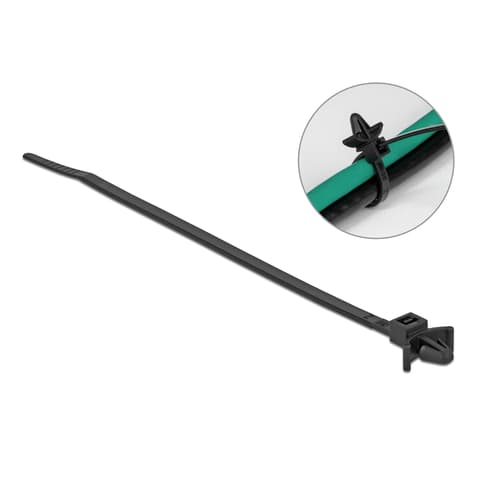 DELOCK Kábelkötöző hosszító kapoccsal Hz 160 x Sz 4 mm schwarz 10 Stück