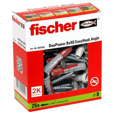 FISCHER 564169 EasyHook Angle DuoPower 8x40 Sidro EasyHook szöghoroggal 25 kom