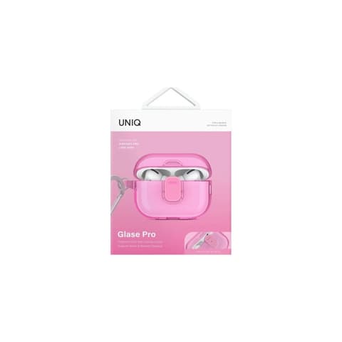 UNIQ Glase Pro Apple AirPods Pro 2 tok karabinerrel rózsaszín