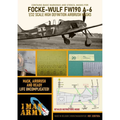 1MANARMY Focke Wulf 190 A6 részletező szett Hasegawa modellhez 1MA32DET024