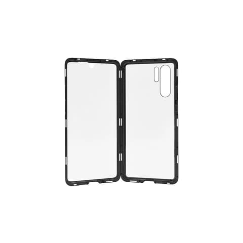 GIGAPACK Aluminum magnetic protection frame live- and backplane glass Huawei P30 Pro transparent-black