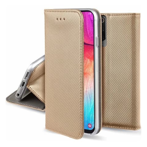GIGAPACK Flip oldalra nyíló asztali tartós tok Samsung Galaxy A57 5G rombusz mintás arany GP-182959
