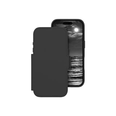 DBRAMANTE1928 Lynge iPhone 17 Pro / iPhone 18 Pro éjfekete flip tok MagSafe 3 kártyatartóval LM63ICBL6673