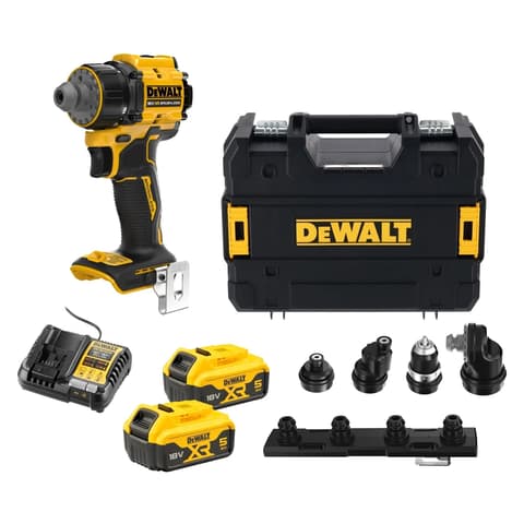 DEWALT 18V XR Akkus șurubelniță + 2x5Ah akku + încărcător + valiză DCD803P2T-QW