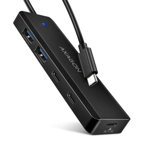 AXAGON HUE-C2C USB-C 5Gbps hub fekete