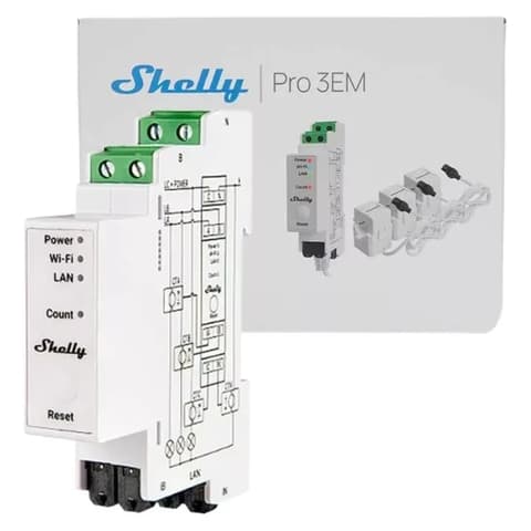 SHELLY Pro 3EM 120A V2 háromfázisú fogyasztásmérő SPEM-003CEBEU ALL-REL-PRO3EMV2