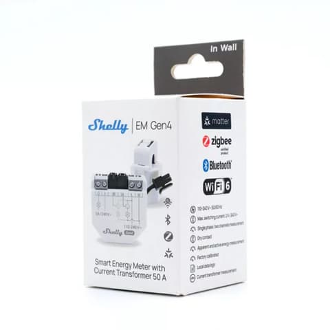 SHELLY EM Gen4 einzelphase Durchflussmesser 50A Zigbee Matter S4EM-002CXCEU ALL-REL-EM50-R4