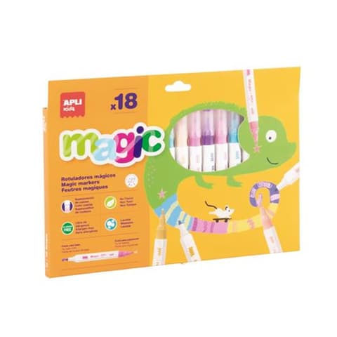 APLI Kids Magic Filctoll set cu dublu capăt lavabil 18 diferit culoare LCA20625