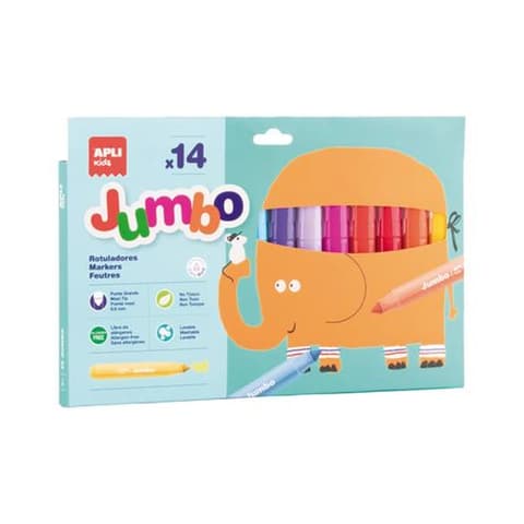 APLI Jumbo Filctoll set lavabil gros 9.6 mm 14 diferit culoare LCA20623