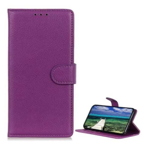 GIGAPACK Piele efect flip toc desktop cu suport Xiaomi Redmi 17 5G / 4G lila GP-194122
