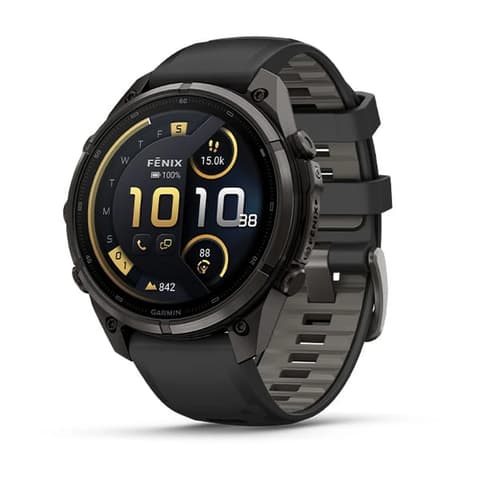 GARMIN Fenix 9 Pro inReach 47mm AMOLED szürke DLC Titanium fekete szilikon szíjjal (ED XD) 010-04336-11