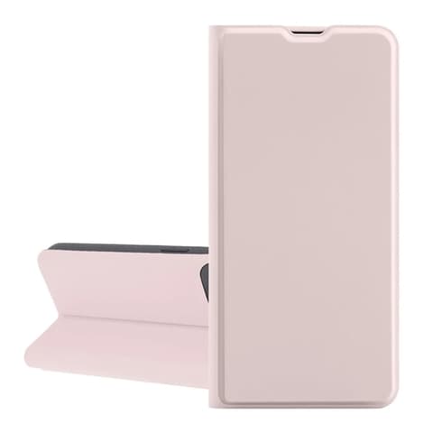 GIGAPACK iPhone 17 Pro Max / iPhone 18 Pro Max case stojeći Koža efekt flip kártyazseb babarózsaszín