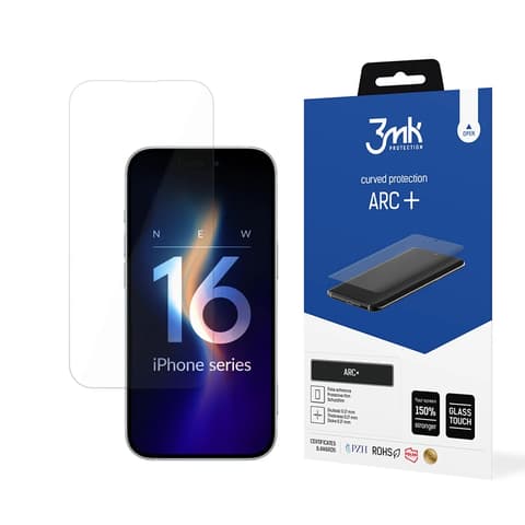 3MK iPhone 16 Pro Max 3MK ARC+ képernyővédő fólia full screen PET ÁTLÁTSZÓ