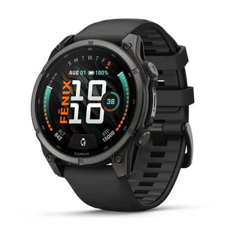 GARMIN Fenix 9 47mm Amoled karbonszürke DLC Titanium fekete szilikon szíjjal (ED) 010-04762-11