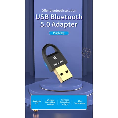 VENTION CDSB0 USB Bluetooth 5.0 adapter fekete