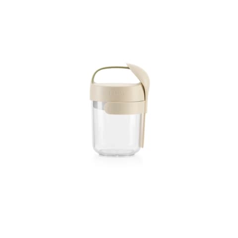 LÉKUÉ lunch glass Natural Jar kanállal 400ml cream 890239