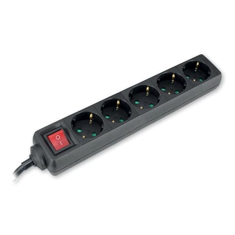 COMMEL Splitter prelungitor 5 priză cu comutator 3m 1.5mm 16A negru 232-525